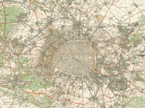 Carte routière des environs de Paris