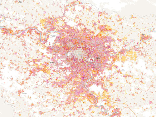 L’urbanisation de 1949 à 2017 en Île-de-France