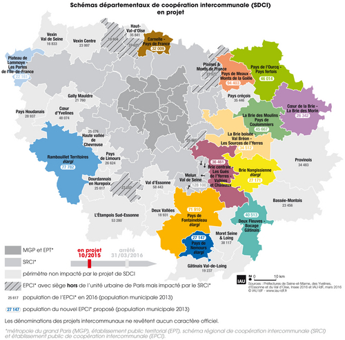 65 intercommunalités en Île-de-France en 2017, une perspective maintenue
