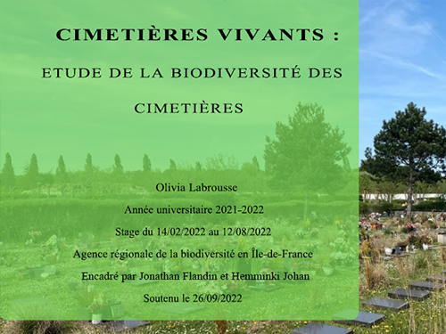 Cimetières vivants, étude de la biodiversité des cimetières (2022)
