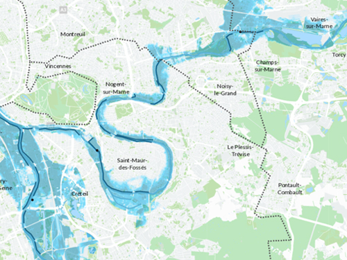 Les zones inondées potentielles