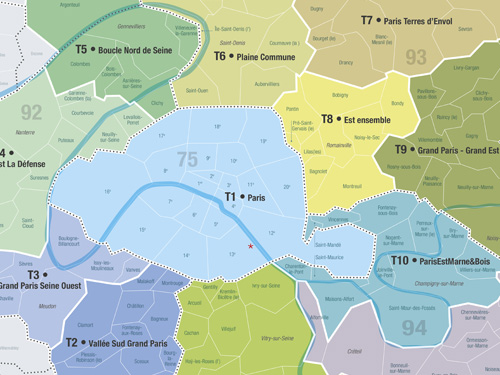 Métropole du Grand Paris : carte des territoires