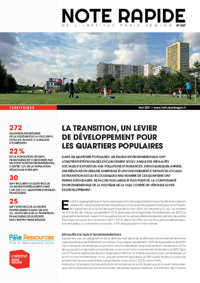 La transition, un levier de développement pour les quartiers populaires